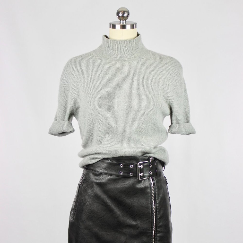 Vintage 90's ANSON & SCOTT Grey 100% Cashmere Knit Mock Neck Sweater Top